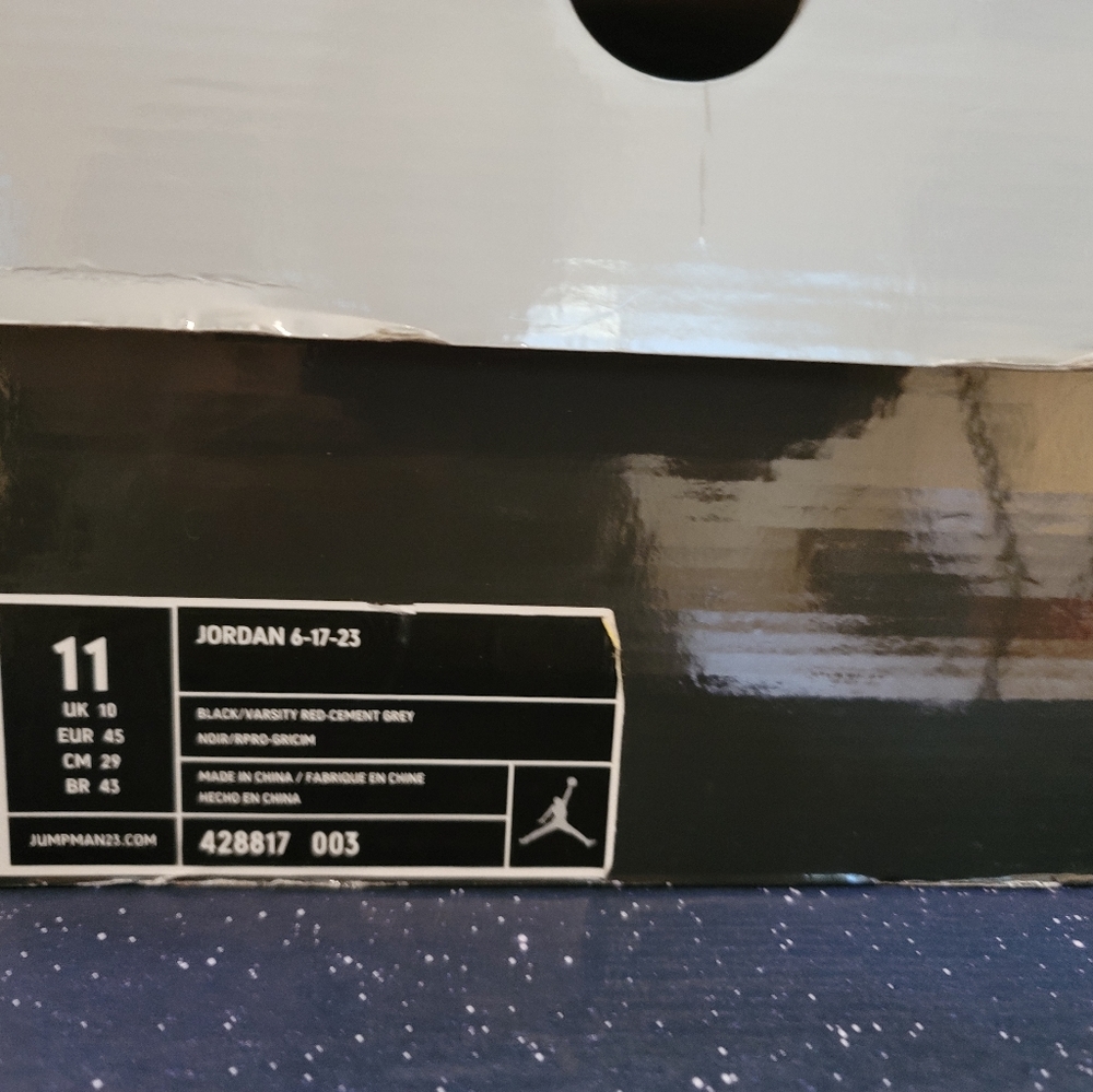COPY - Jordan 6-17-23 Black Varsity Red- cement grey - Picture 2 of 5